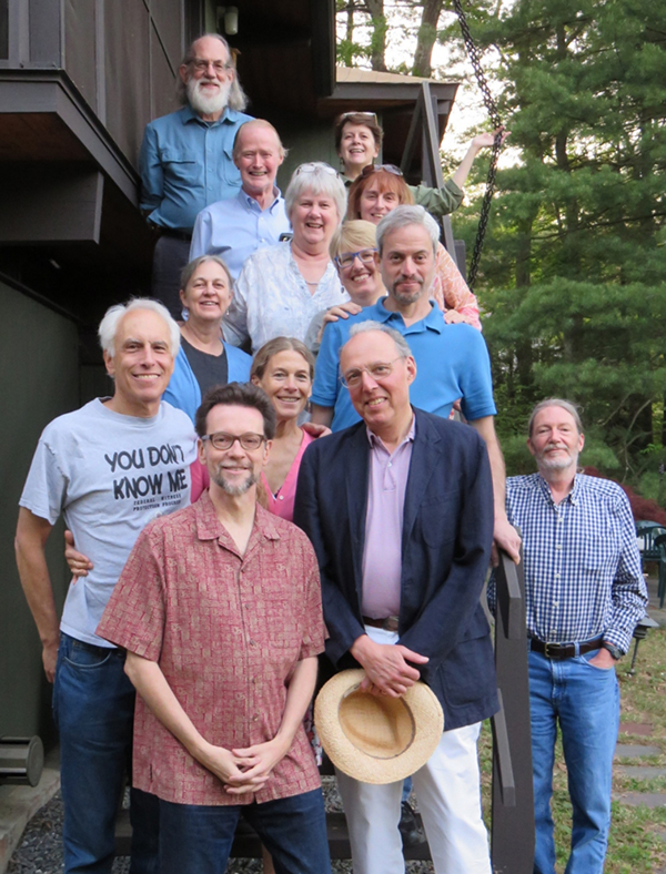 Current and former members of the Planning Board, the Board of Selectmen, and other guests gathered on Sunday, May 17 at the Todd Pond home of Rick and Virginia Rundell in honor of Bob Domnitz's 12 years of service on the Planning Board. Pictured from top: John "JR" Robinson, Virginia Rundell, Frank Clark, Lynn DeLisi, Bryce Wolf, Margaret Olson, Rich Rosenbaum, Renel Fredriksen, Bob Domnitz (the honoree), Carolyn McQueen, Peter Braun, Bob Wolf, and Rick Rundell. Also attending but not in the photo were James Craig, Pam Gallup, and Ken Hurd.